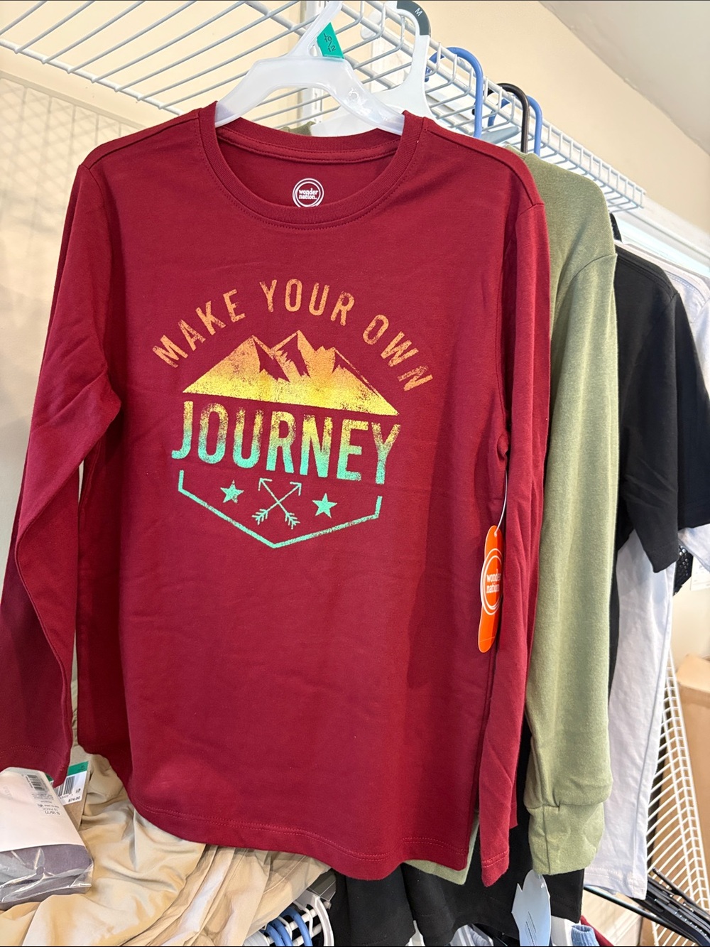 George Burgundy "Make Your Own Journey" Long-Sleeve Tee
